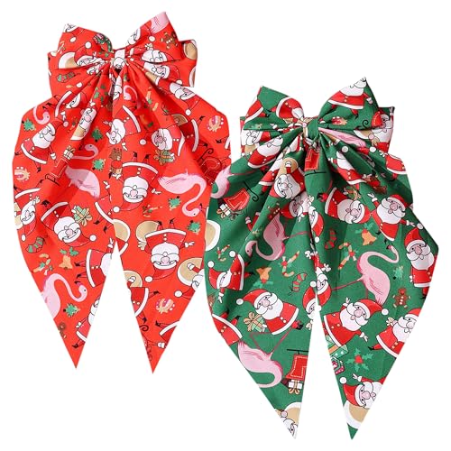 JazSwirl 2 x Weihnachts-Haarschleifen für Damen, 32,6 x 7,9 cm, rot/grün, Weihnachtsschleife, Haarspangen für Urlaubs-Outfits, Partys, Frisuren, festliche Looks JazSwirl 2 x Weihnachts-Haarschleifen für Damen, 32,6 x 7,9 cm, rot/grün, Weihnachtsschleife, Haarspangen für Urlaubs-Outfits, Partys, Frisuren, festliche Looks von JazSwirl