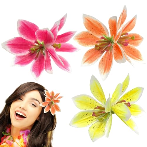 JazSwirl 3 Stück hawaiianische Blumen-Haarspangen für Frauen, 13,9 x 9,9 cm, tropischer Hibiskus, Plumeria Haarspange, Luau Strand Haarschmuck, Hawaii-Blumen-Haarspange für Party, Kostüm, Tanz JazSwirl 3 Stück hawaiianische Blumen-Haarspangen für Frauen, 13,9 x 9,9 cm, tropischer Hibiskus, Plumeria Haarspange, Luau Strand Haarschmuck, Hawaii-Blumen-Haarspange für Party, Kostüm, Tanz von JazSwirl