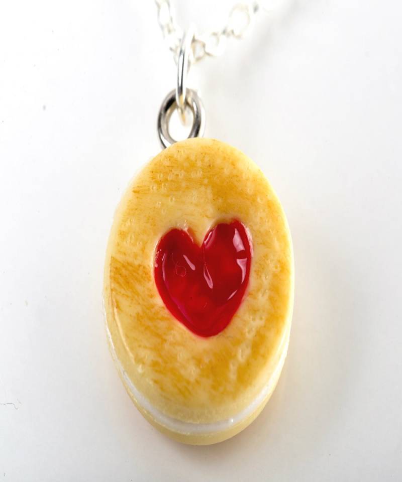 Erdbeermarmelade Keks-Halskette Miniatur Fimo Essen Schmuck von JazleneCollection