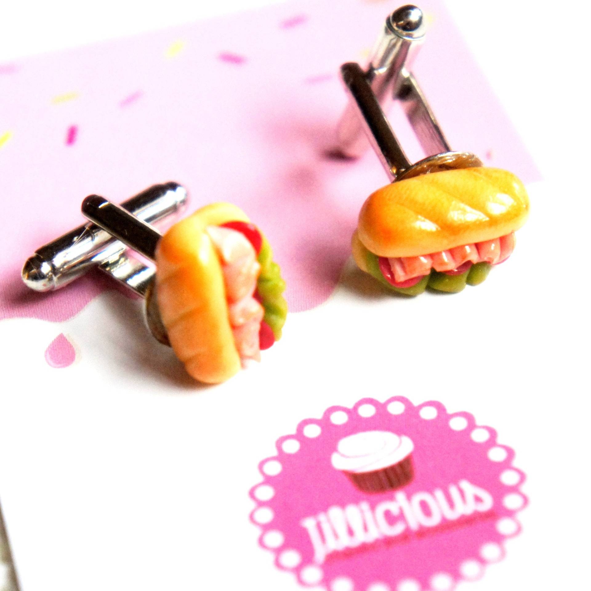 Handgemachte Miniatur Sub Sandwich Manschettenknöpfe Essen Schmuck von JazleneCollection
