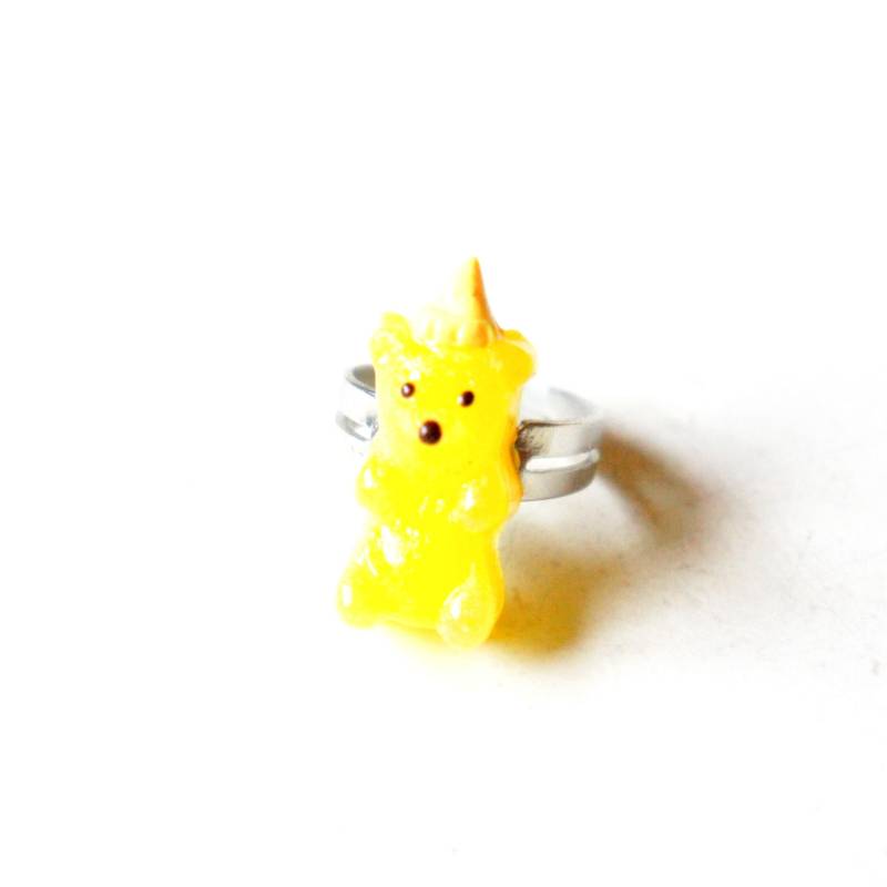 Handgemachter Honigbär Ring Miniatur Polymer Clay Essen Schmuck von JazleneCollection