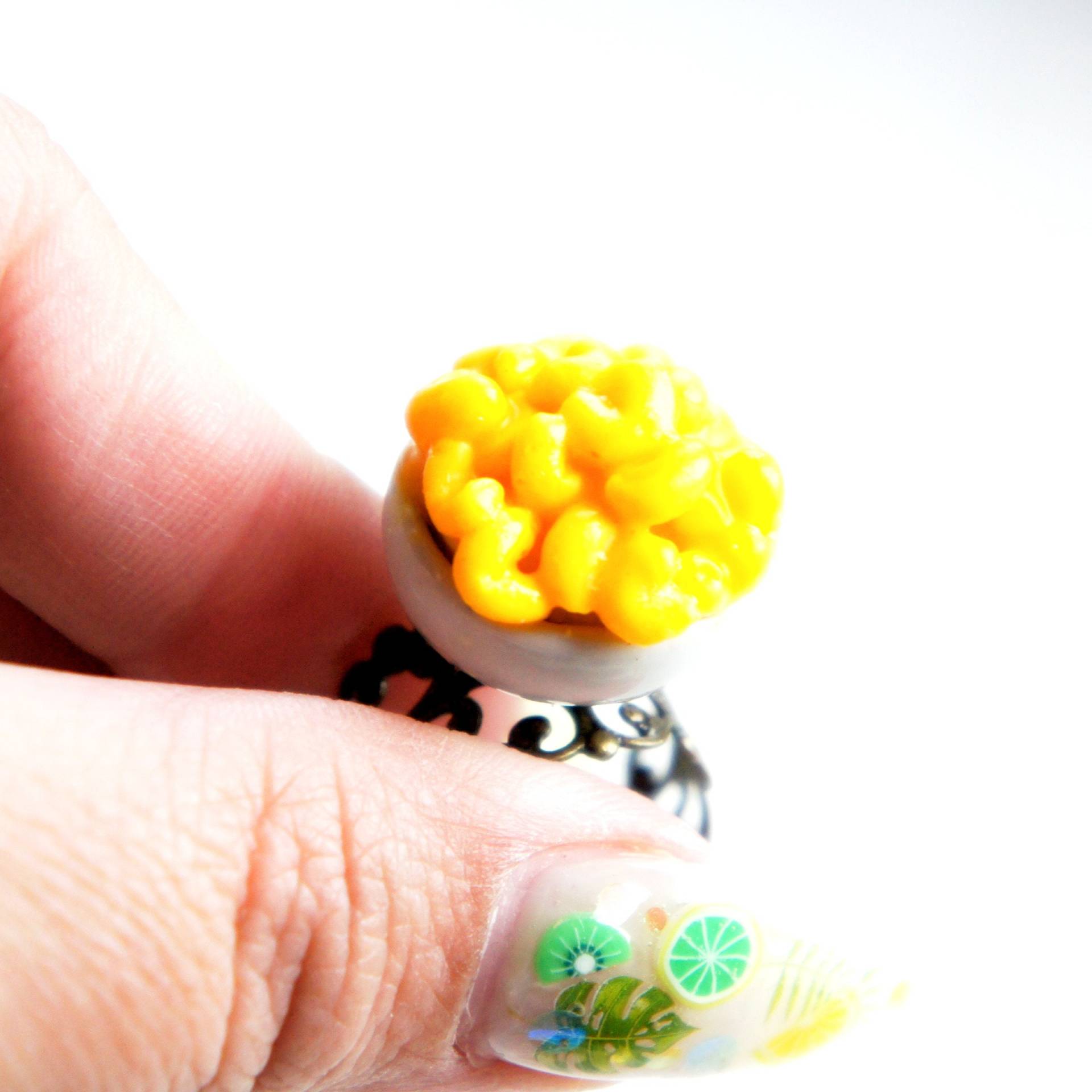 Mac Und Käse Ring Miniatur Essen Schmuck Mac Und Käse Ring Miniatur Essen Schmuck von JazleneCollection
