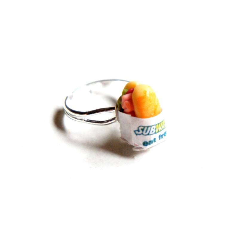Miniatur Sub Sandwich Ring Handgemachte Polymer Clay Essen Schmuck von JazleneCollection
