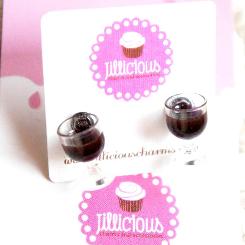 Rotwein Ohrstecker von JazleneCollection