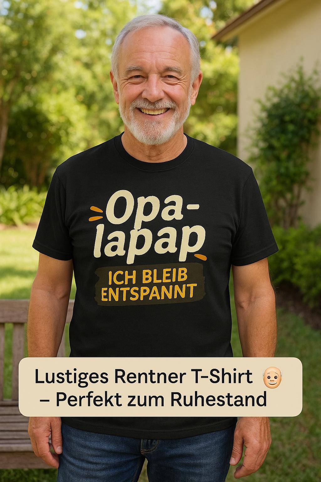 Opa T-Shirt „Opa-Lapap - Ich Bleib Entspannt" | Lustiges Rentner Shirt Witziges Geschenk Zum Ruhestand Humor Sprüche Männer von JazoneDesign