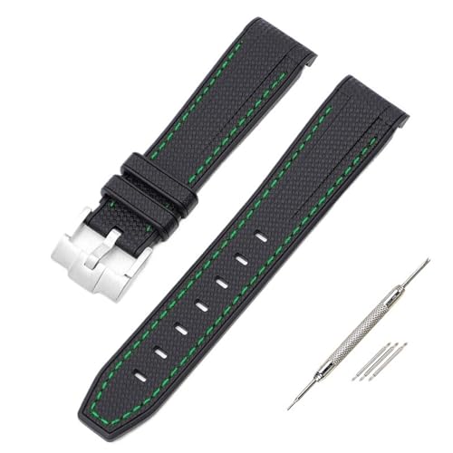 Jazoxy Für Swatch X Omega Moonswatch Für Seamaster 300 Gebogene Schnittstelle Männer Frauen Qualität Ersetzen Uhr Band 20mm(Green line silver) von Jazoxy