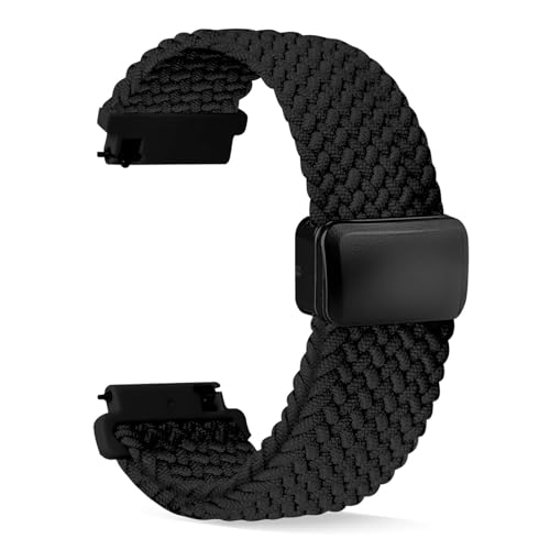 Jazoxy Nylon-Armbänder, Schnellverschluss, geflochtenes Nylon-Uhrenarmband, dehnbar, Sport-Ersatzband für Damen und Herren, 20 mm, 22 mm, 20 mm von Jazoxy