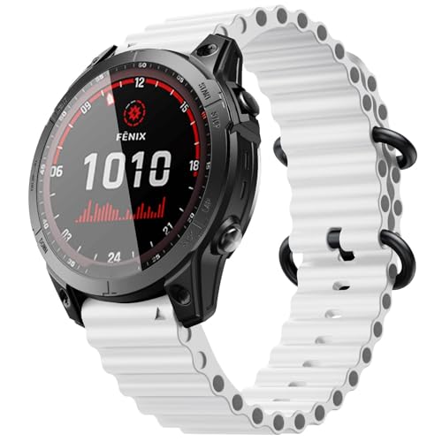 Jazoxy Uhrenarmband für Garmin Fenix 8X/6X Pro, 26 mm Ozean-Silikon-Sportuhrband für Fenix 5X, Fenix 5X Plus, Fenix 7X, Instinct 2X Quatix 6X, Quatix 7X, Enduro 2, Tactix Delta, Einheitsgröße Jazoxy Uhrenarmband für Garmin Fenix 8X/6X Pro, 26 mm Ozean-Silikon-Sportuhrband für Fenix 5X, Fenix 5X Plus, Fenix 7X, Instinct 2X Quatix 6X, Quatix 7X, Enduro 2, Tactix Delta, Einheitsgröße von Jazoxy