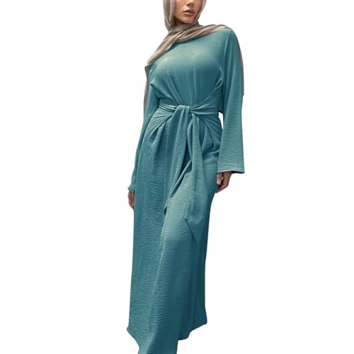 Jazvano Abaya Kleid für Muslim Eid Gebet Kleid Dubai Maxi Kaftan Islamischer Salah Tageskleid Weiche Muslimische Frauen Kleidung von Jazvano