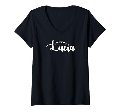 Damen Tolles Lucia dekoratives Design T-Shirt mit V-Ausschnitt Damen Tolles Lucia dekoratives Design T-Shirt mit V-Ausschnitt von JazzWorldQuest
