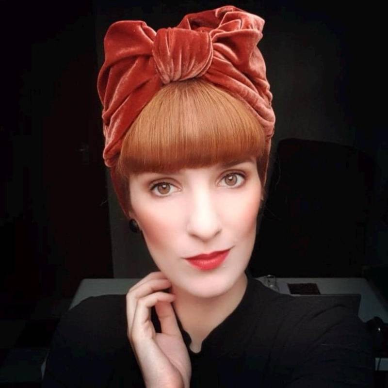 Rostrot Samt Turban Haarband // Perfekt Für Rothaarige Rotbraun Terracotta Kupfer Turbanband Boudoire Jugendstil Accessoires Vintage 30Er von Jazzafine