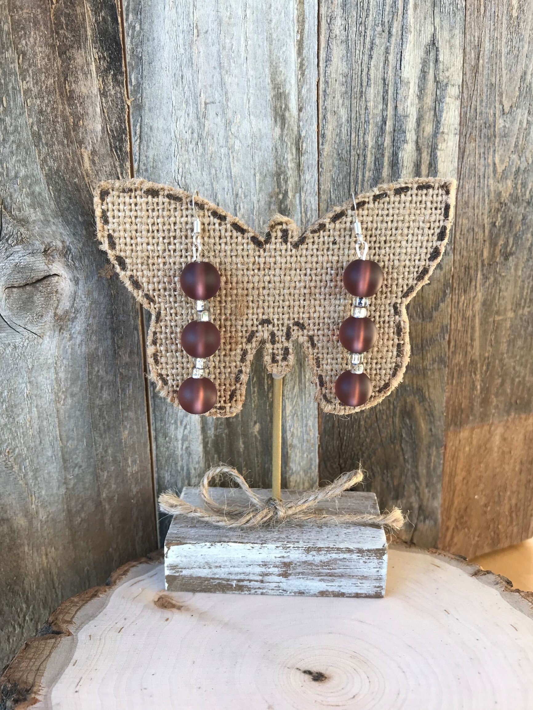 Lila Glasperlen Ohrringe Lila Glasperlen Ohrringe von JazzyJewelryDesignz