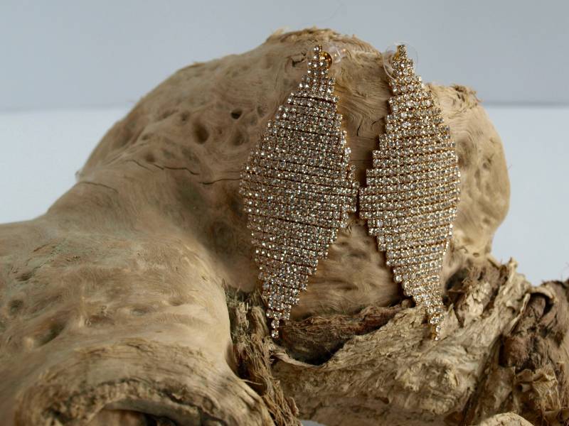 Lange Statement Strass-Ohrhänger von Jbbridalaccessoires