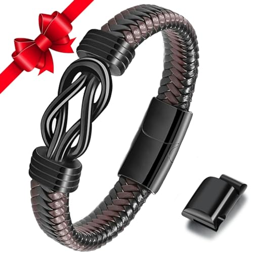 Jbniuay Geschenke für Männer lederarmband Herren Geschenk Ehemann Weihnachten Jahrestag Geschenk für Ihn Hochzeitstag Geschenke für Männer zum Valentinstag von Jbniuay