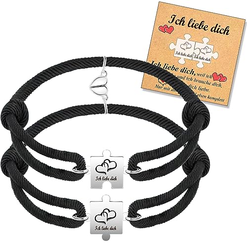 Jbniuay Partner Geschenke Pärchen Armband Magnet - Partnerarmbänder Puzzle Magnetisch mit Gravur “Ich liebe dich” - Partnerarmbänder für Paare Valentinstag Weihnachtsgeschenke Jbniuay Partner Geschenke Pärchen Armband Magnet - Partnerarmbänder Puzzle Magnetisch mit Gravur “Ich liebe dich” - Partnerarmbänder für Paare Valentinstag Weihnachtsgeschenke von Jbniuay