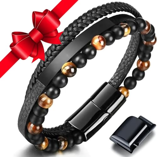 Jbniuay Geschenke für Männer - Tigerauge Armband, Naturstein Perlen Armbänder Set, Geburtstagsgeschenk Jbniuay Geschenke für Männer - Tigerauge Armband, Naturstein Perlen Armbänder Set, Geburtstagsgeschenk von Jbniuay