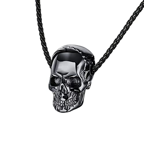 Jbniuay Lederkette Halskette herren mit Schädel Anhänger - Skull Kette Totenkopf Geschenkidee für Männer Jbniuay Lederkette Halskette herren mit Schädel Anhänger - Skull Kette Totenkopf Geschenkidee für Männer von Jbniuay