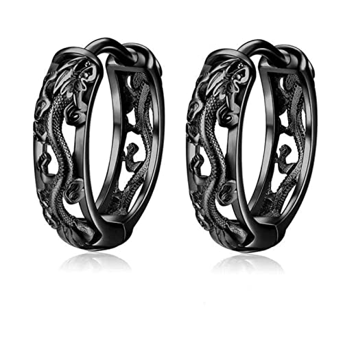 Hip Hop Cool The Street Jewelry Herren Ohrringe mit leeren Drachen Motiv, Metall Kupfer, Kein Edelstein von Jbsceen