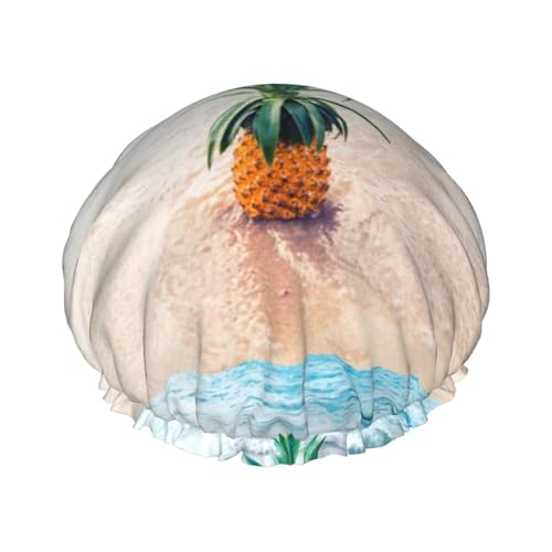 Jbyjbx Ananas By The Sea Print Schöne Damen Badekappe Schutz Haar Badehaube, leicht und dennoch langlebig von Jbyjbx