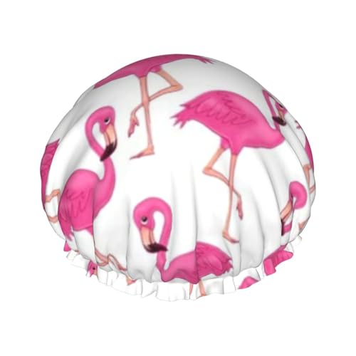 Jbyjbx Badekappe mit pinkem Flamingo-Druck, schöne Damen-Badekappe, Schutz, leicht, aber langlebig von Jbyjbx