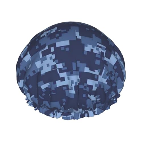 Jbyjbx Blaues Camouflage-Muster, schöne Damen-Badekappe, Schutz, Haar-Badekappe, leicht, aber langlebig von Jbyjbx