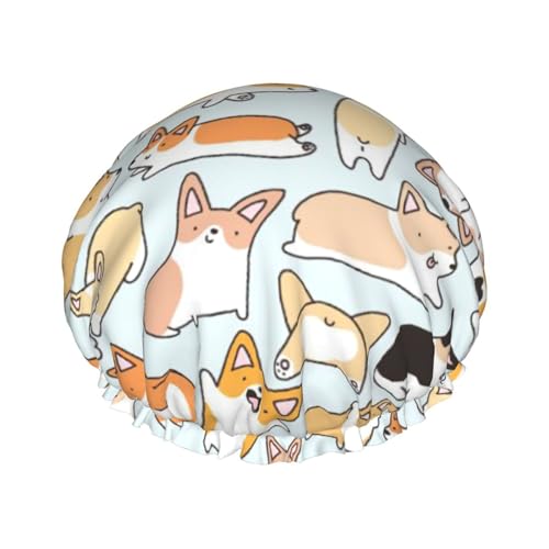 Jbyjbx Corgi Pattern Print Schöne Damen Badekappe Schutz Haar Badekappen Leicht und dennoch langlebig von Jbyjbx