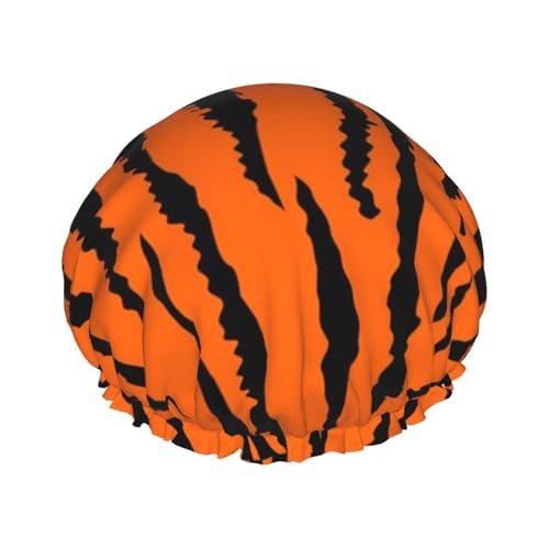 Jbyjbx Orange Tiger Leopard Print Schöne Damen Badekappe Schutz Haar Badehaube, leicht und dennoch langlebig von Jbyjbx