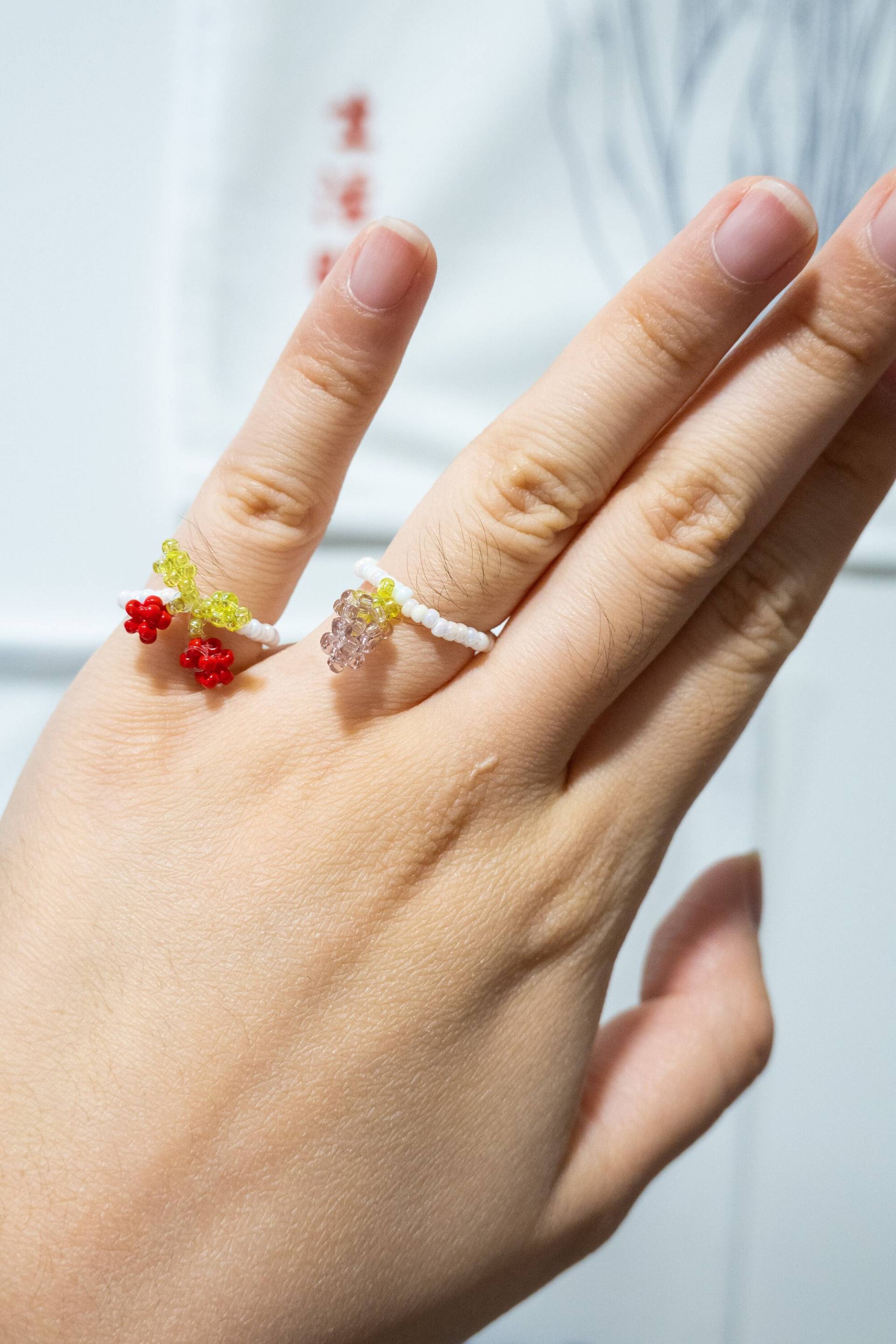 Perlenringe | Süßer Handgemachter Ring Verstellbarer Kirschringe Gute Freunde Perlenschmuck Einzigartige Ringe Verstellring Für Kind von JcMadeStudio