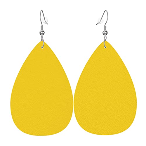 Bergamotte gelbe Ohrringe Ohrringe für Frauen Anhänger Ohrringe Tropfen Leder Ohrringe Statement Ohrringe Mode Ohrringe, Einheitsgröße, Leder von Jcakes