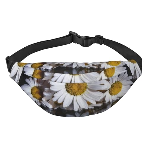 Modische Hüfttasche mit 3 Reißverschlusstaschen, große Bauchtasche für Damen und Herren, verstellbare Crossbody-Reisetasche/Gänseblümchen/zum Laufen, Wandern, Outdoor-Aktivitäten, Daisy2, von Jcakes