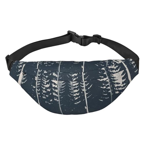 Modische Hüfttasche mit 3 Reißverschlusstaschen, große Bauchtasche für Damen und Herren, verstellbare Crossbody-Reisetasche/Sugar Skulls/für Laufen, Wandern, Outdoor-Aktivitäten, Wilderness Fox Art, von Jcakes