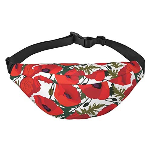 Modische Hüfttasche mit 3 Reißverschlusstaschen, große Bauchtasche für Damen und Herren, verstellbare Umhängetasche, Reisetasche, Blumen, Hasen, Vögel, zum Laufen, Wandern, Outdoor-Aktivitäten, von Jcakes