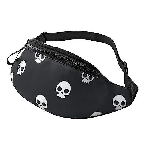 Verstellbare Bauchtasche, England-Symbole/Hüfttasche, für Damen und Herren, langlebig, leicht, kompakt, sicherer Reißverschluss für Fitness, Training, Klettern, Laufen, Reisen, Outdoor, totenkopf, von Jcakes