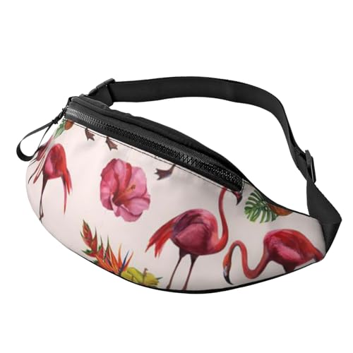 Verstellbare Bauchtasche, Marmor-Farbe, Rotgold/Hüfttasche für Damen und Herren, langlebig, leicht, kompakt, sicherer Reißverschluss für Fitness, Training, Klettern, Laufen, Reisen, Outdoor, Flamingo, von Jcakes