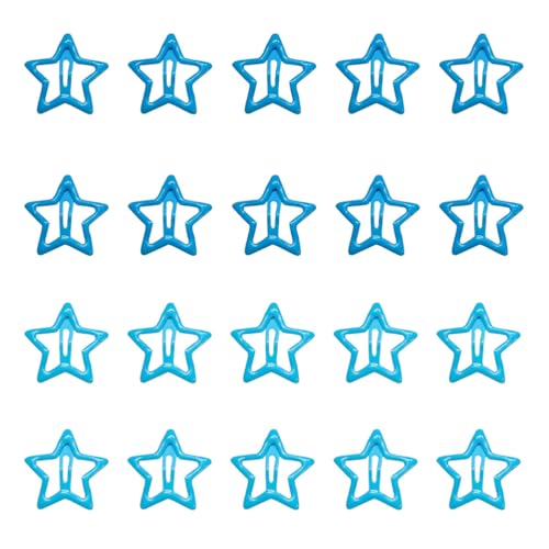 20 - Stück Set Y2K - Stil Blauer Stern - Haarspangen mit Pailletten - 3 cm Pentagramm - Haarspangen, Ideal für Frauen und Mädchen von JchEnye