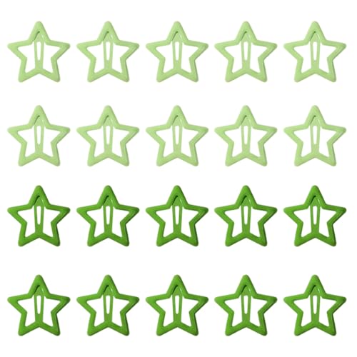 20 - Stück Set Y2K - Stil Grüner Stern - Haarspangen mit Pailletten - 3 cm Pentagramm - Haarspangen, Perfekt für Frauen und Mädchen von JchEnye