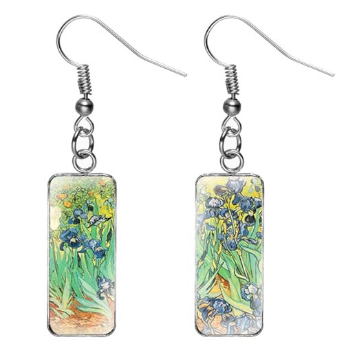 Van Gogh Gemälde 'Iris' Iris-Ohrringe Markenschmuck Berühmte Künstler Kollektion Ohrstecker Handwerk Geschenke von JchEnye
