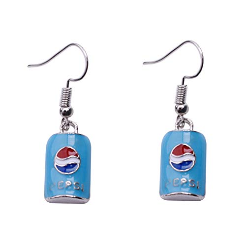 Food Earrings Cute Pizza Hot Dog Hamburger Hook Earrings Cola Bottle Dangle Earrings for Women, Metall Silber von JczR.Y