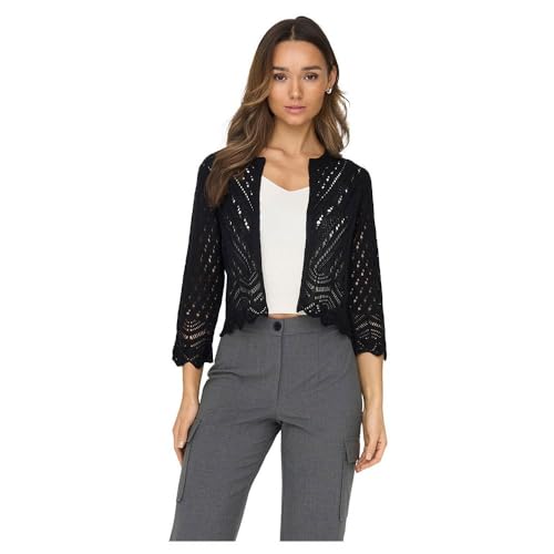 JdY Damen JDYSUN 3/4 Cropped KNT Cardigan, Black, L von JdY