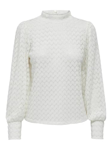JACQUELINE de YONG JdY Women's JDYAVERY L/S LACE TOP JRS NOOS Long Sleeve Top, Cloud Dancer, von JdY