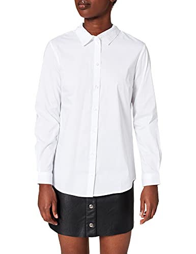 JDY Damen Bluse JDYMIO L/S Shirt WVN NOOS, Weiß (White), 36 von JdY