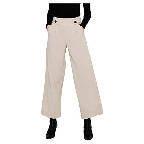 JDY Damen JDYGEGGO New Long Pant JRS NOOS Hose, Chateau Gray/Detail:Black Buttons, 34 (Medium) von JdY