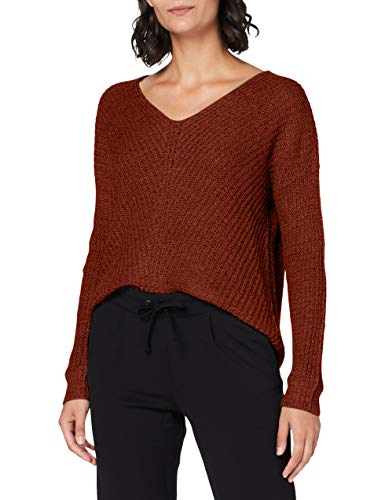 JDY Damen JDYNEW Megan L/S KNT NOOS Pullover, Smoked Paprika/Detail:W. Black PLY, L von JdY