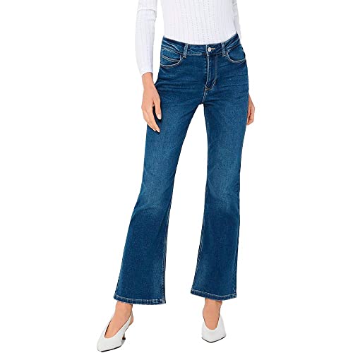 JDY Damen JDYNWFLORA Neela Life HW FLR MB01 DNM NO Jeans, Medium Blue Denim, 25/32 von JdY