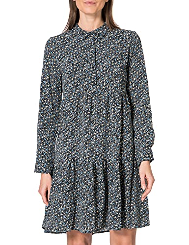 JDY Damen JDYPIPER L/S AOP Shirt Dress WVN NOOS Kleid, Black/AOP:Spectra Yellow & Aquarius Ditsy, 36 von JdY