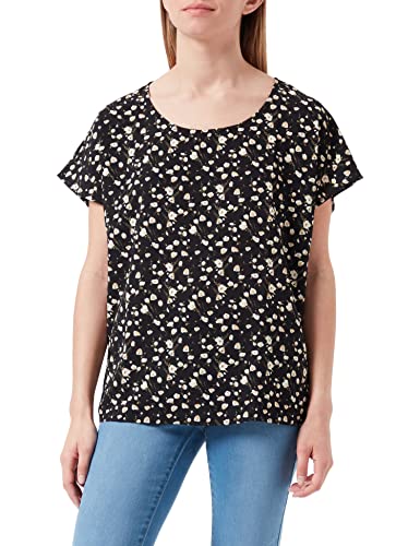 JDY Damen JDYPIPER S/S TOP WVN NOOS Bluse, Black/AOP:New Wheat and White Tulips, 34 von JdY