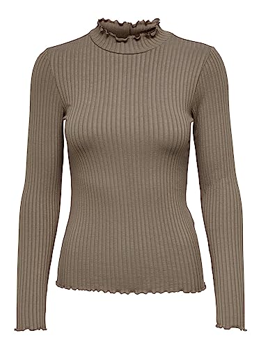 JDY Damen JDYfransiska L/S Highneck Top Jrs Noos Langarmshirt, Walnut, XL EU von JdY