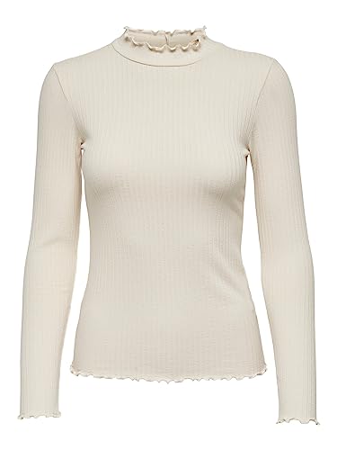 JDY Damen JDYfransiska L/S Highneck Top Jrs Noos Langarmshirt, Whitecap Gray, L EU von JdY