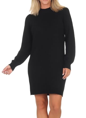 JDY Damen JDYrue L/S High Neck Dress Knt Noos Kleid, Black, XL von JdY