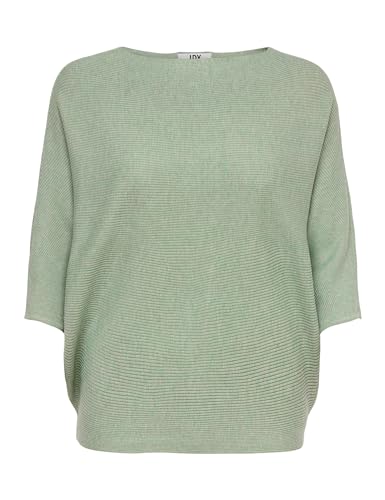 JDY Damen Jdynew Behave Batsleeve Pullov. Knt Noos, Basil/Detail:melange, L von JDY